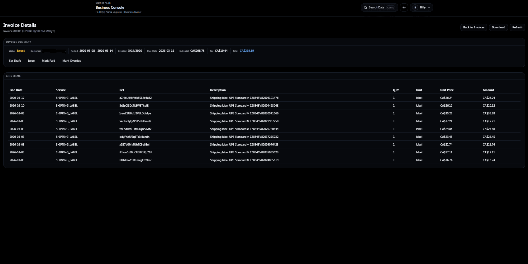 Invoice and Payment Visibility visual