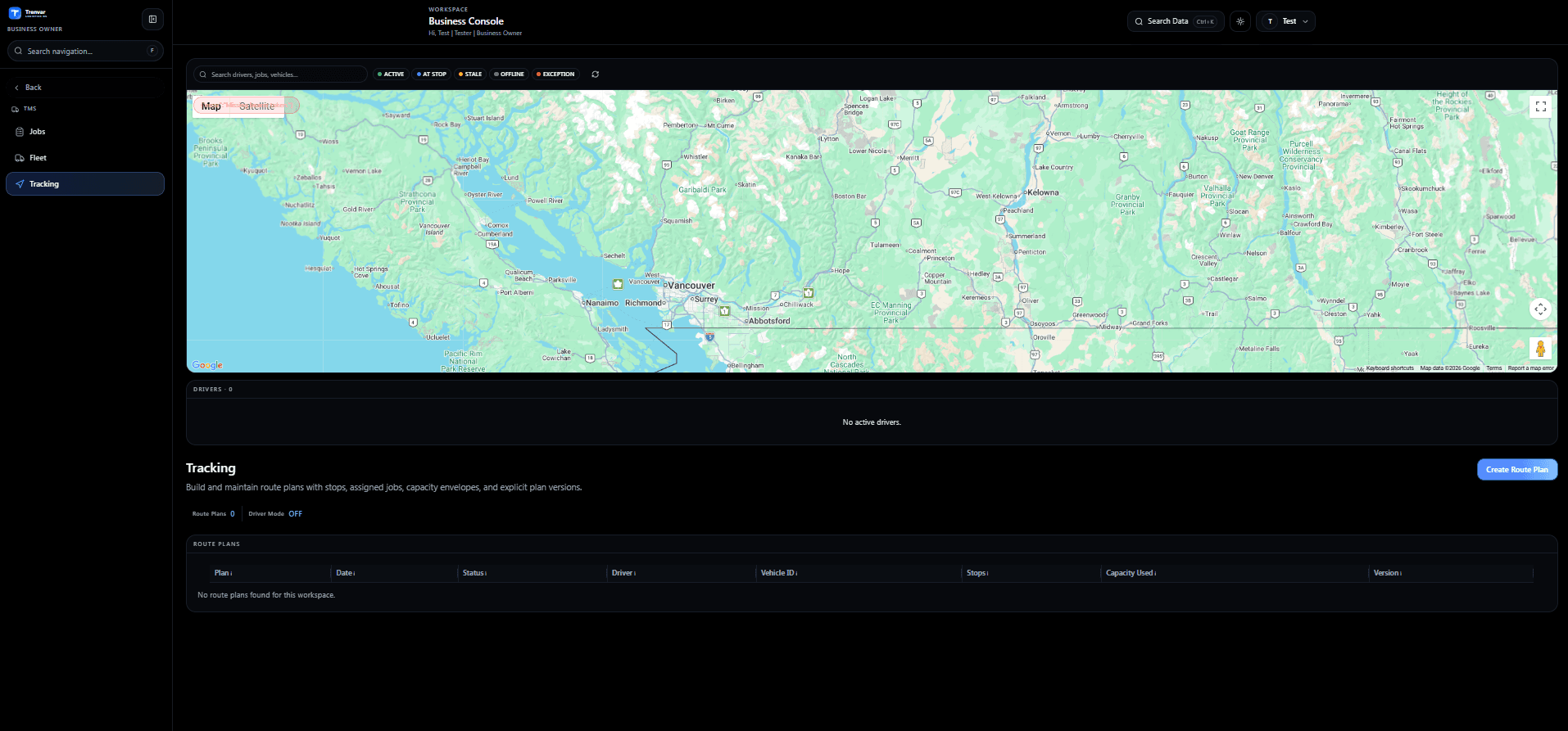 Route Performance Visibility visual