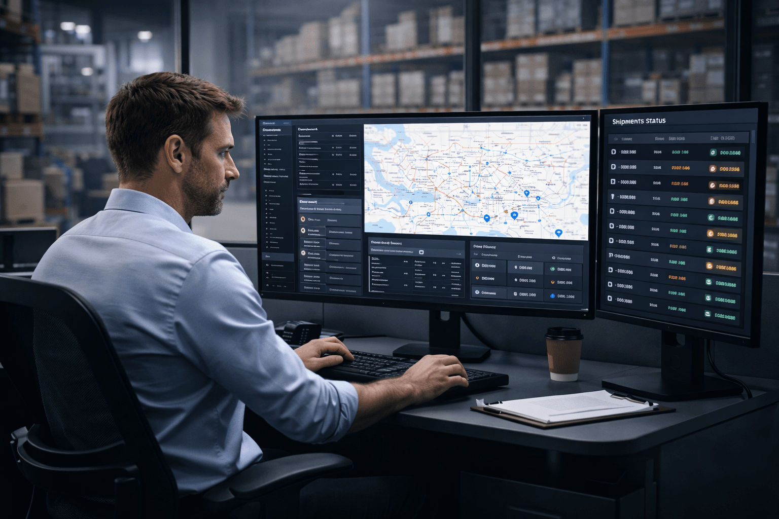 Transport dispatch team reviewing route execution