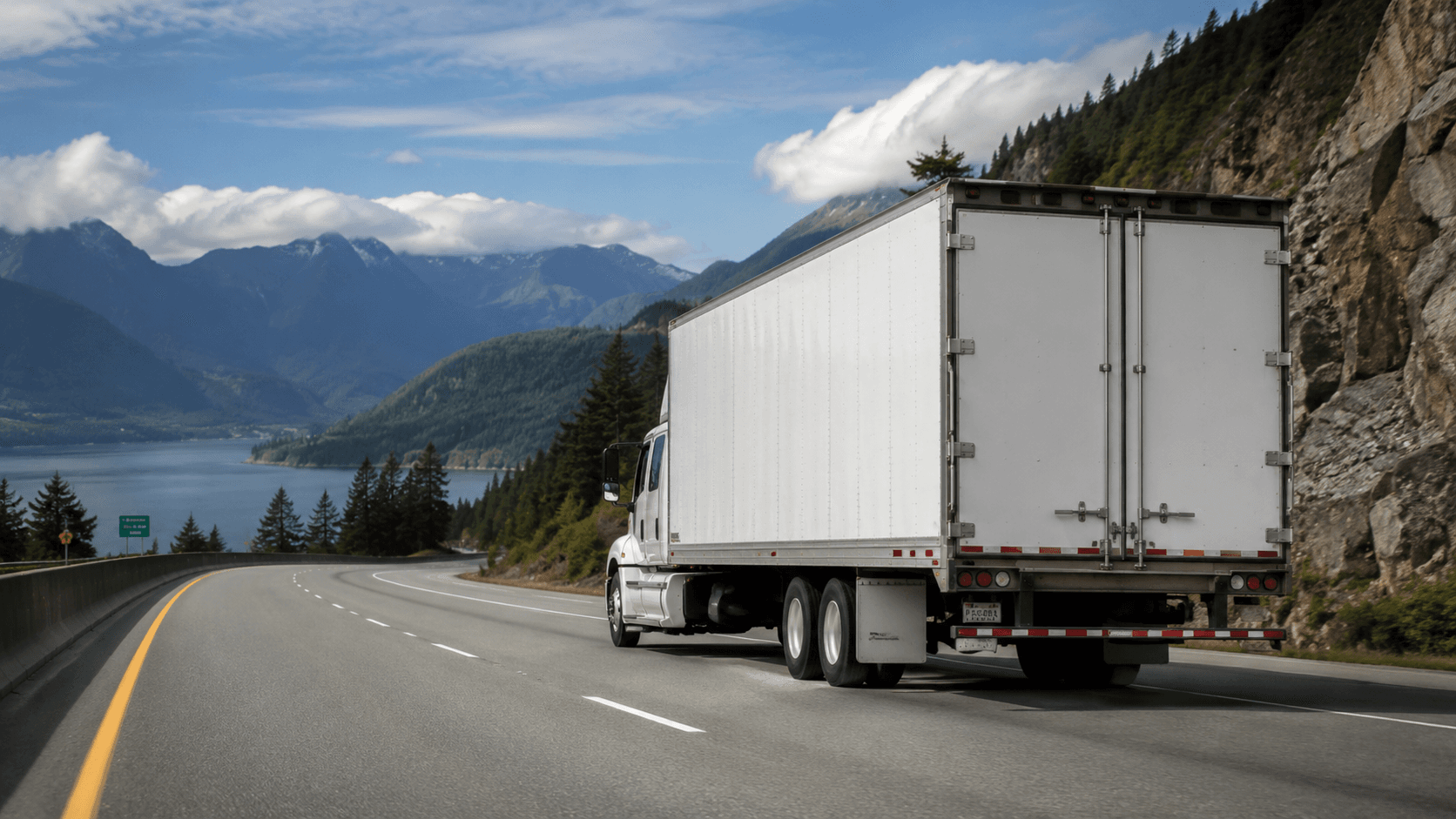 Trenvar-managed delivery fleet moving across an open highway corridor